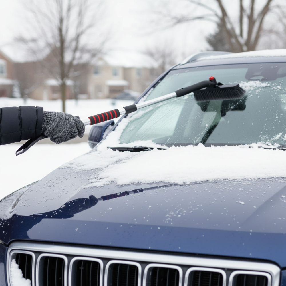 Teleskop-Schneebürste und Eiskratzer für das Auto